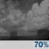 Monday Night: A slight chance of showers and thunderstorms before 7pm, then showers likely and possibly a thunderstorm between 7pm and 2am.  Partly cloudy, with a low around 67. West wind 5 to 7 mph becoming north northwest after midnight.  Chance of precipitation is 70%.