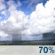 Today: A chance of showers and thunderstorms between 10am and 1pm, then showers likely and possibly a thunderstorm after 1pm. Mostly sunny, with a high near 84. Southeast wind 6 to 13 mph, with gusts as high as 20 mph. Chance of precipitation is 70%. New rainfall amounts between a tenth and quarter of an inch, except higher amounts possible in thunderstorms. Today: A chance of showers and thunderstorms between 10am and 1pm, then showers likely and possibly a thunderstorm after 1pm. Mostly sunny, with a high near 84. Southeast wind 6 to 13 mph, with gusts as high as 20 mph. Chance of precipitation is 70%. New rainfall amounts between a tenth and quarter of an inch, except higher amounts possible in thunderstorms.