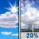 Sunday: A 20 percent chance of showers and thunderstorms after 1pm.  Mostly sunny, with a high near 85. Calm wind becoming northeast around 5 mph in the afternoon. 