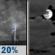 Tonight: A slight chance of showers and thunderstorms between 10pm and 11pm.  Mostly cloudy, with a low around 76. Southeast wind 7 to 9 mph, with gusts as high as 18 mph.  Chance of precipitation is 20%.