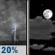 Wednesday Night: A 20 percent chance of showers and thunderstorms before midnight.  Partly cloudy, with a low around 65. North wind 5 to 8 mph becoming south after midnight. 