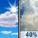 Thursday: A 40 percent chance of showers and thunderstorms after noon.  Partly sunny, with a high near 73.