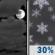 Tonight: A 30 percent chance of snow after 2am.  Mostly cloudy, with a temperature rising to around 30 by 5am. Wind chill values as low as 15. Light west wind increasing to 5 to 9 mph in the evening. Winds could gust as high as 15 mph. 